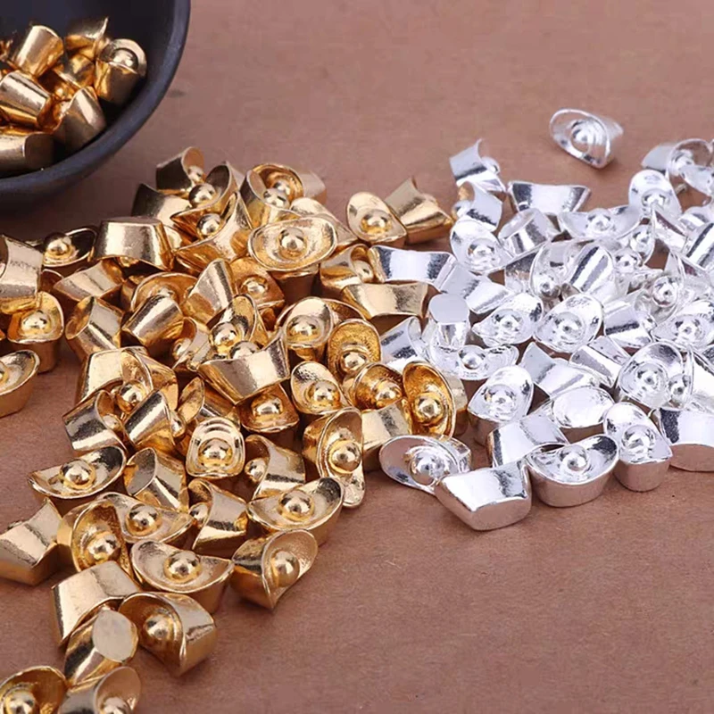 Real high Pure Solid Silver 9999 Solid YuanBao Shiny Surface 1.3g-20g good luck and rich gift
