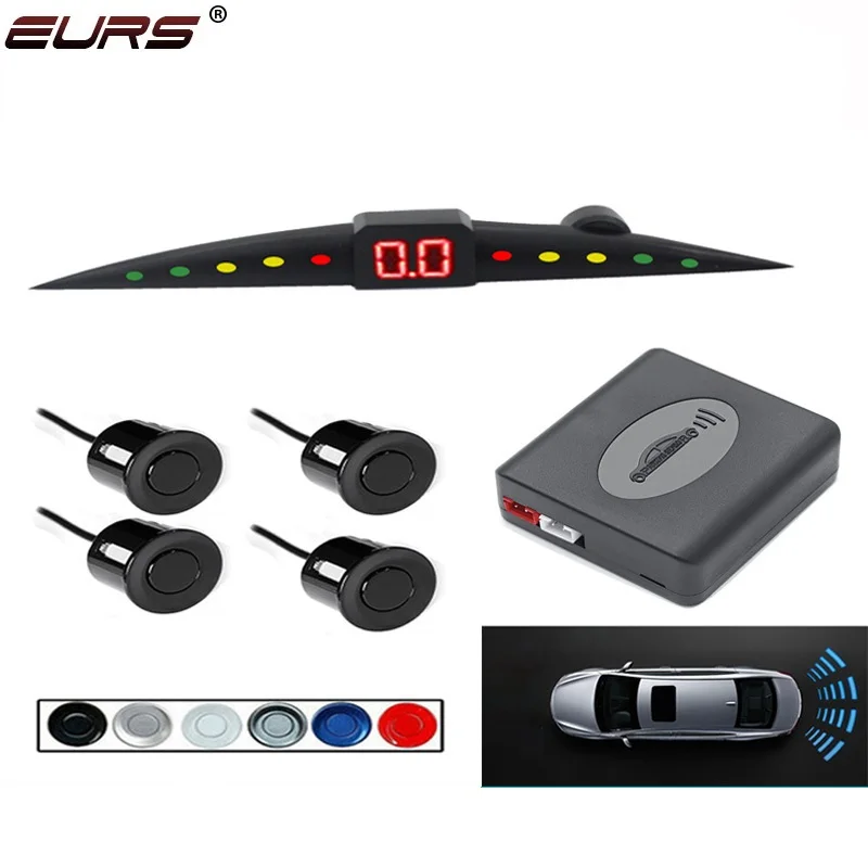 

4 Sensors Rear Parking Sensors Accessories Car Led Parking Sensor Auto Detector Parktronic Display Reverse Backup Radar Monitor