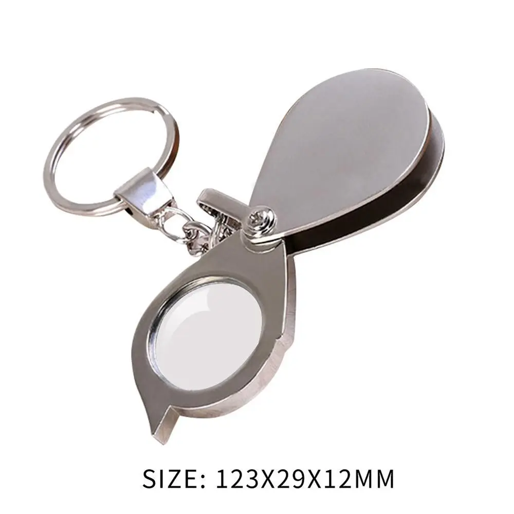 Mini Metal Magnifier Reading Map Jewelry Folding Keychain Loupe 10/15/20/30X Daily Hand Magnifying Glass Tool Gift Supplies