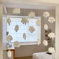 DIY Handmade Plush Cloud Door Hanging Curtain Children's Room Decor Cute Wall Decoration No Punching Required 3D Door Sticker 3