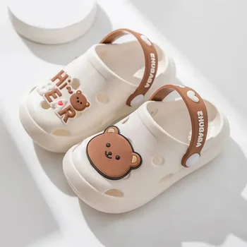 Cartoon Home Slippers Kids Fashion Cute Soft Soled Non-slip Sandals Summer New Design Shoes Baby Unisex PVC Round Head Slippers 6