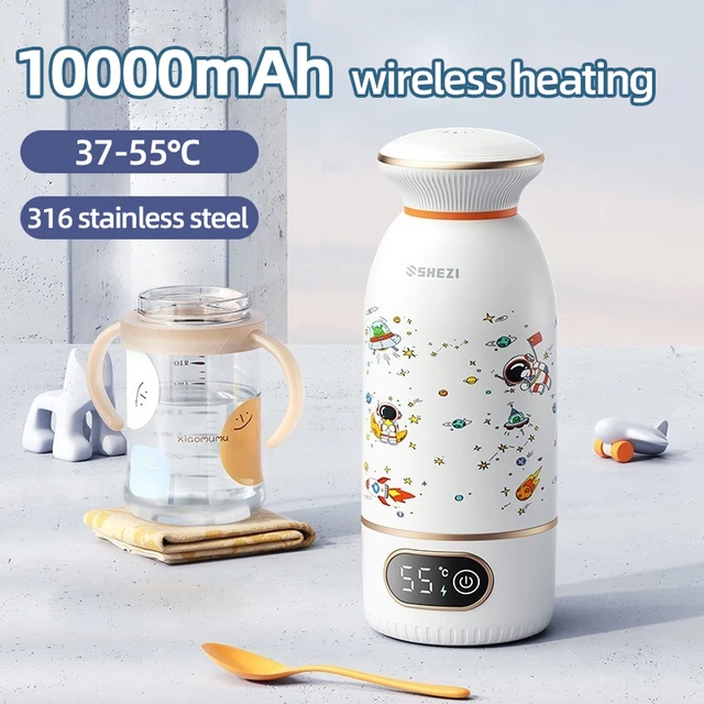 500Ml Intelligent Heating Cup Stainless Steel Water Warmer Bottle 4  Temperature Thermos Cup Travel Electric Water Heater Kettle - AliExpress