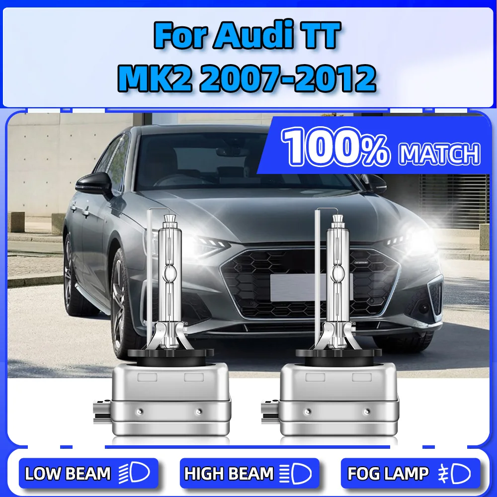 

35W HID Xenon Headlight Bulbs 6000K White 12V Plug And Play Auto Front Lights For Audi TT MK2 2007 2008 2009 2010 2011 2012