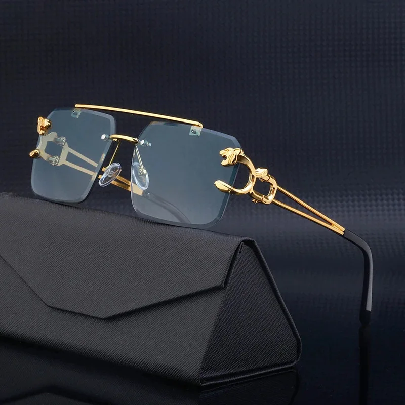 Luxury Rimless Retro Square Women Sunglasses