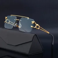 Luxury Rimless Retro Square Women Sunglasses