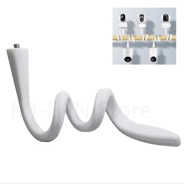 Support mural pour moniteur de bébé, support mural en gel de silice, sans trou, pour berceau, tige de tuyau, torsion Flexible et réglable 1