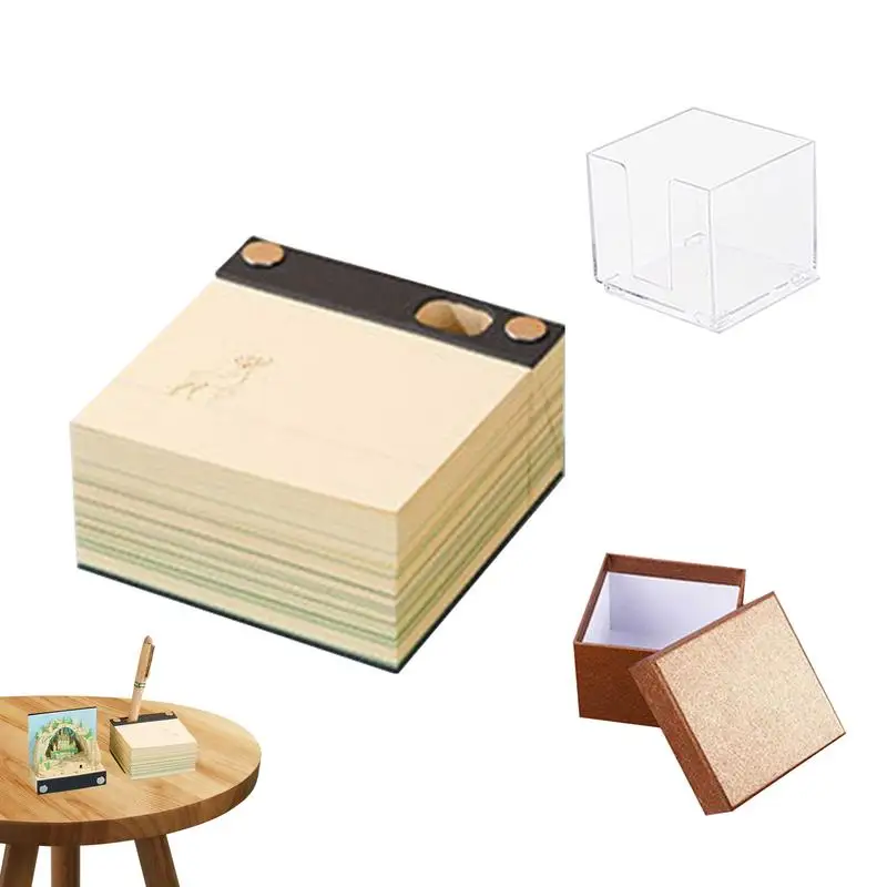 

3D Notepad micro landscape blind box Memo Pad Sticky Note Model Note Art Block Note Friends Gift Office Decor School Accessories