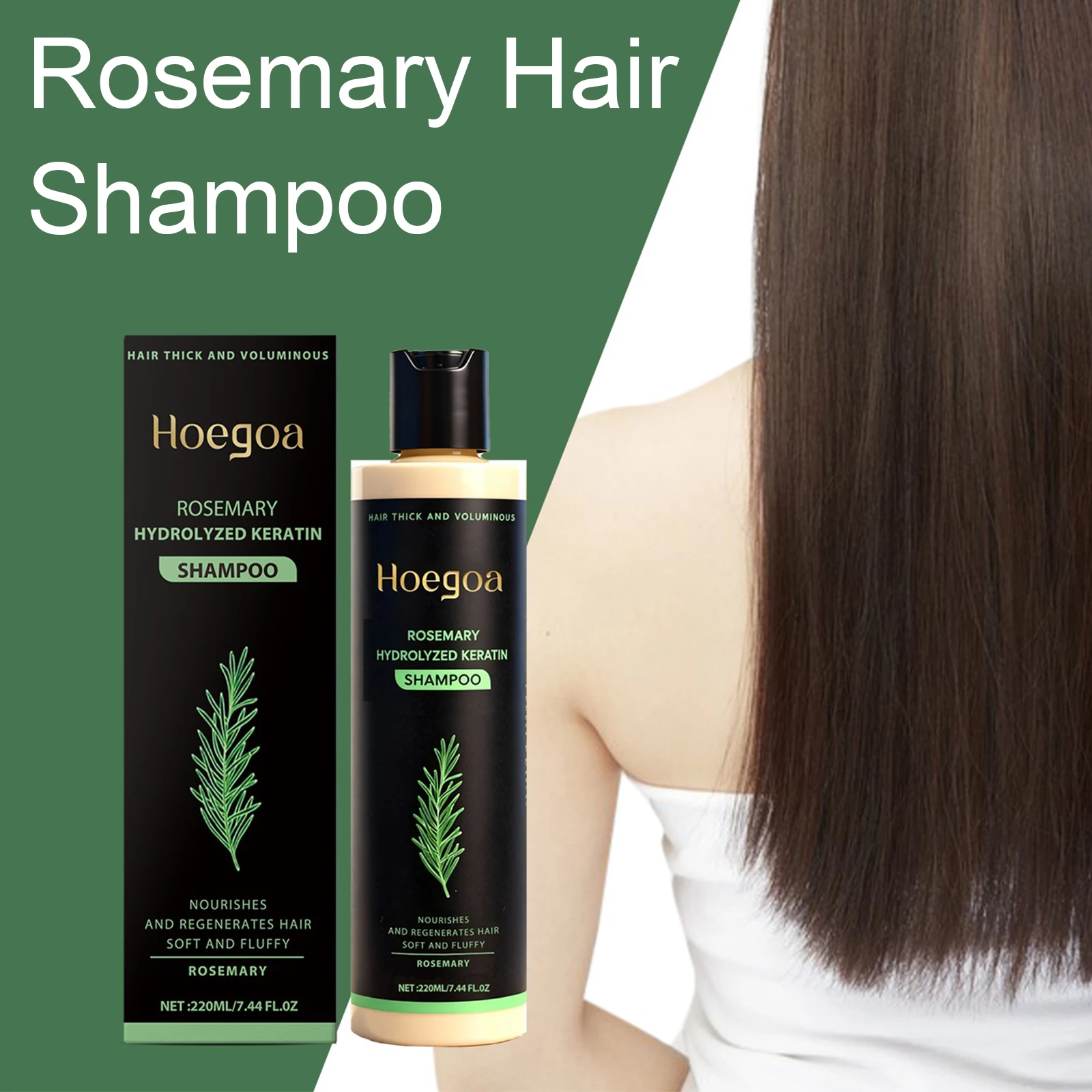 Shampoo al Rosmarino Naturale Volumizzante Rinforzante Controllo Oleosità Nutre e Ripara i Capelli Danneggiati 220ml