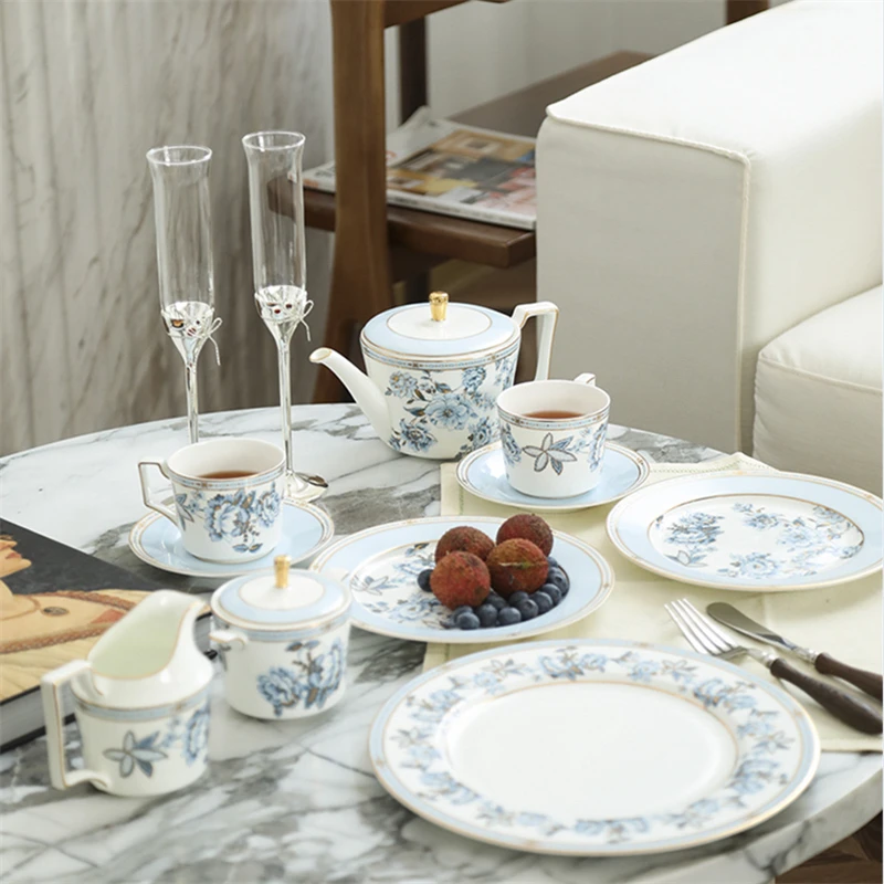 English Bone China Coffee Cup Saucer Set Pot Milk Jug Sugar Jar