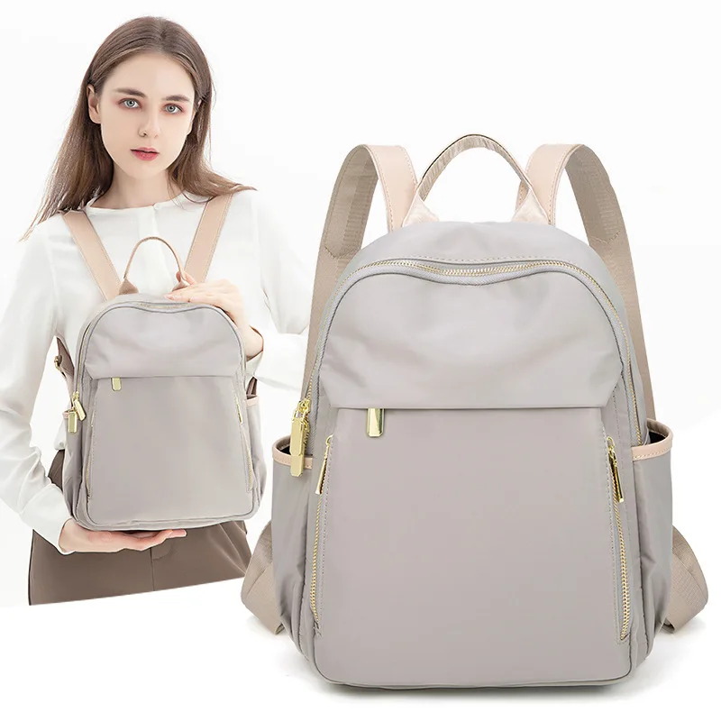 

2023 New Fashion Simple Backpack Solid Color High Capacity Oxford Fabric Backpack Women's Leisure Travel Backpack