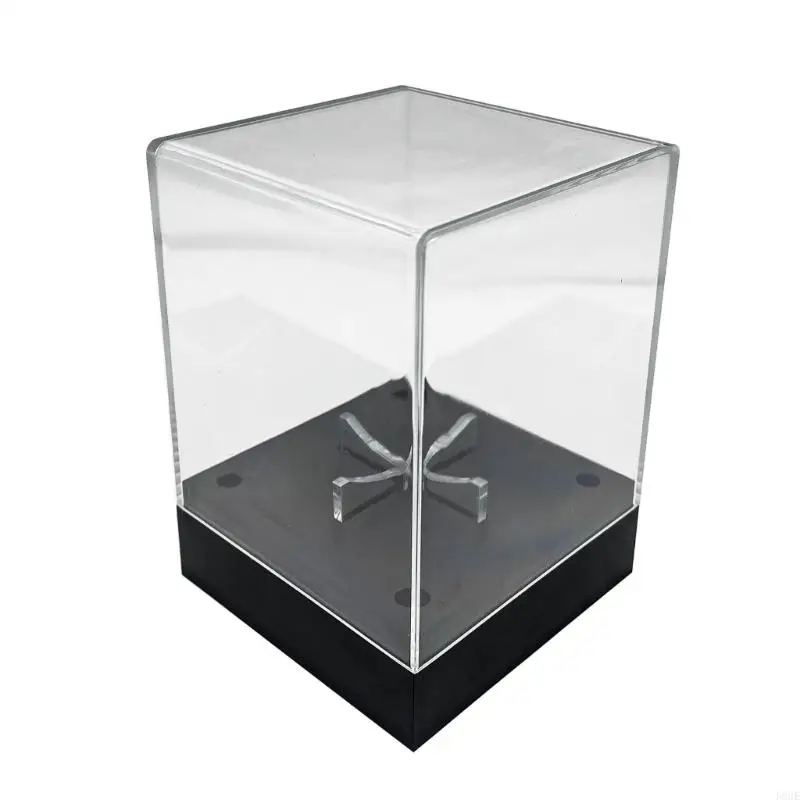 K8GE Acrylic Clear Baseball Holder Display Box Dustproof Baseball Case with Led Light