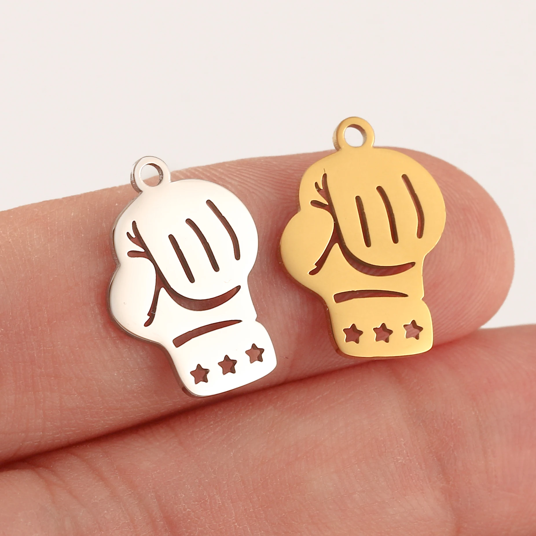 5 Stück Zauberwürfel/Kreuz/Raumrakete/Boxhandschuh Charms Edelstahl Dinosaurier Punk Anhänger Handwerk DIY Halskette Schmuckherstellung – Detail 8