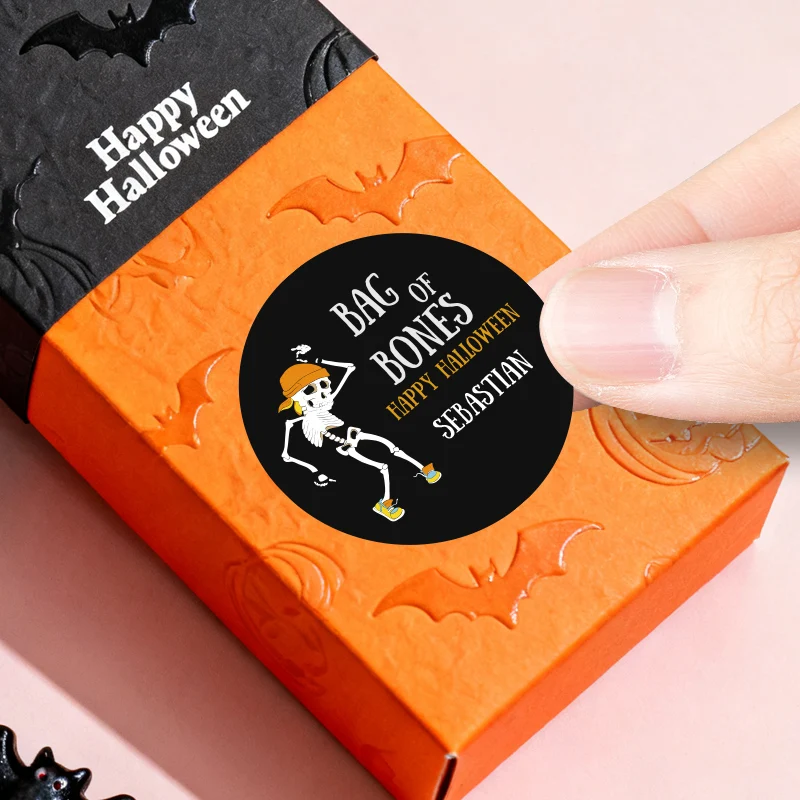 개인 맞춤형 할로윈 스티커 - 물병, 선물 상자, 할로윈 공예품 및 사무용품용 맞춤 이름표 ?