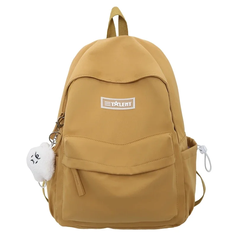thumbnail image 1 of Mochila de nailon sólido de gran venta de alta calidad para mujer 2024, nueva mochila para jóvenes del campus, linda mochila con colgante y bolsillo con cremallera, 1 of 5