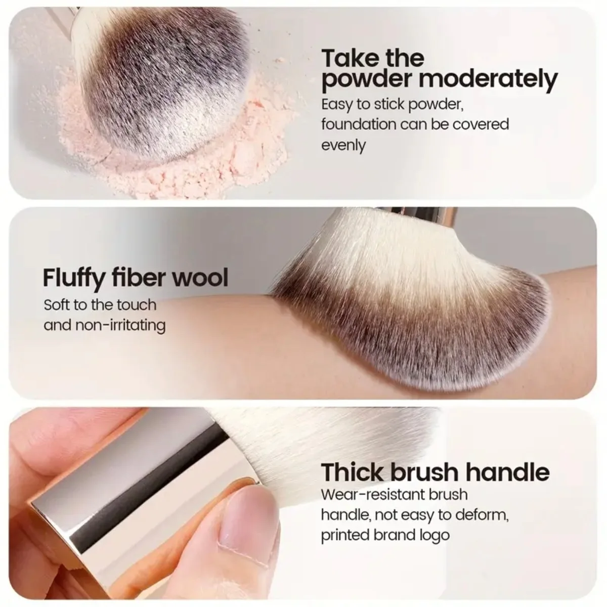 Description Picture 3 of itemLarge Portable Mushroom Shaped Powder Brush Makeup Brush For Dusting On Loose Powder Compact Powder Brush Beauty Health