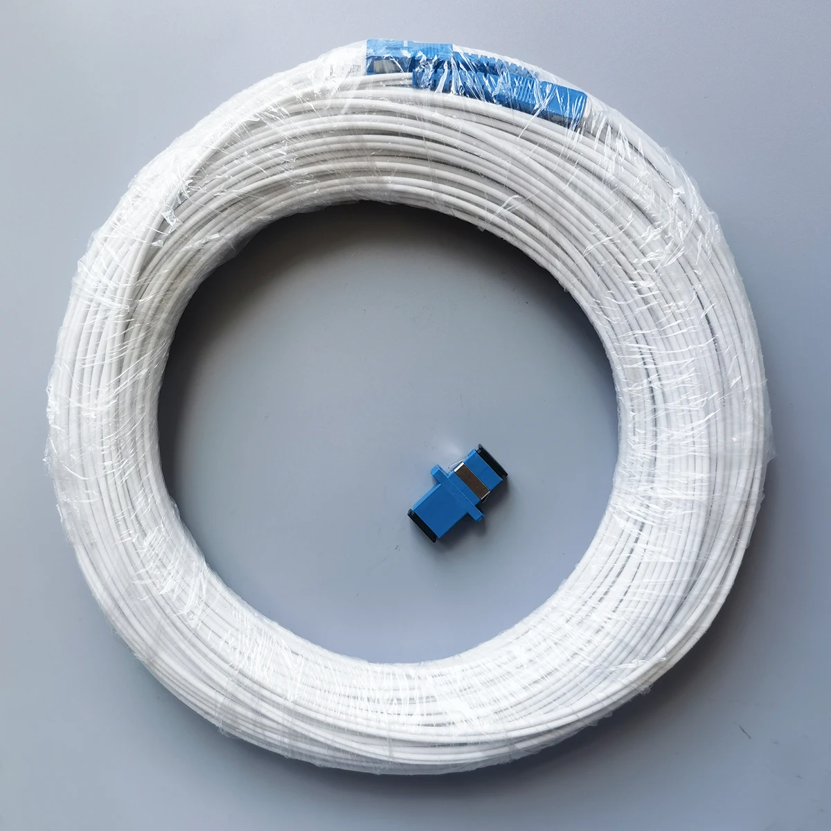 Fiber Drop Cable Optical Patch Cord 60M/70M/80M/90M/100M/120M Single Mode Indoor FTTH With Free Connector Adapter