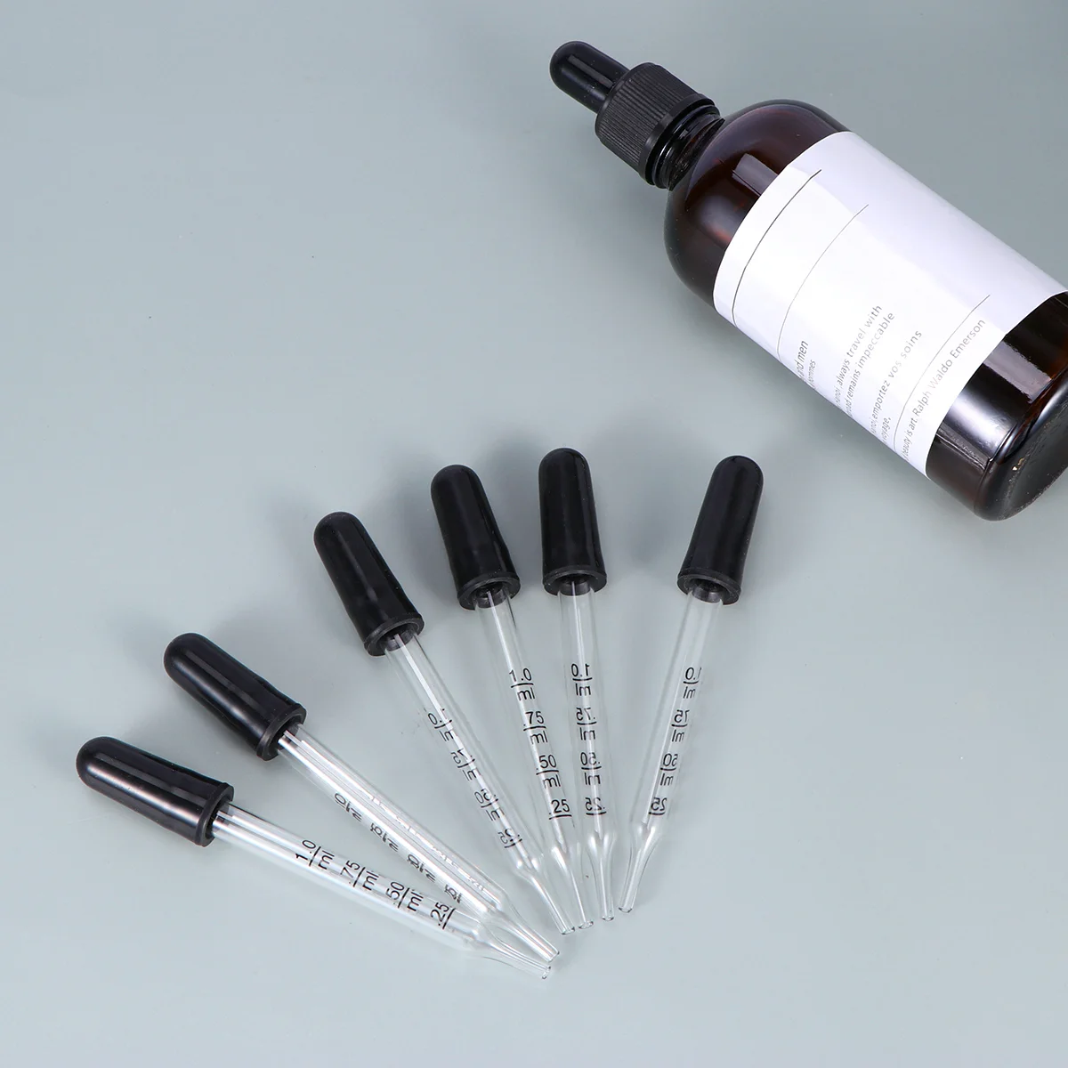 

Straight Head Glass Dropper Glass Pipette Dropper Pipet With Scale Line ( Straight Head + Rubber Head)