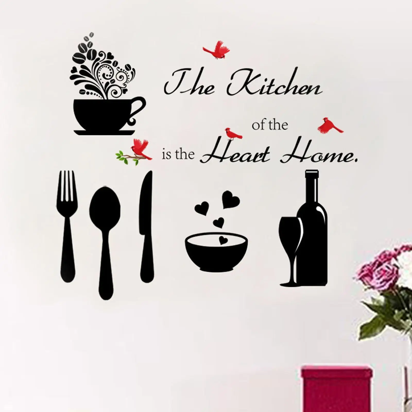 2 Sheets Wall Stickers,Door Window Decals Mug Bottle Cup Tableware Modern Window