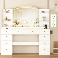 Vanity Makeup Desk 55 INCH Vanity Desk Mirror Dressers for Girl 1