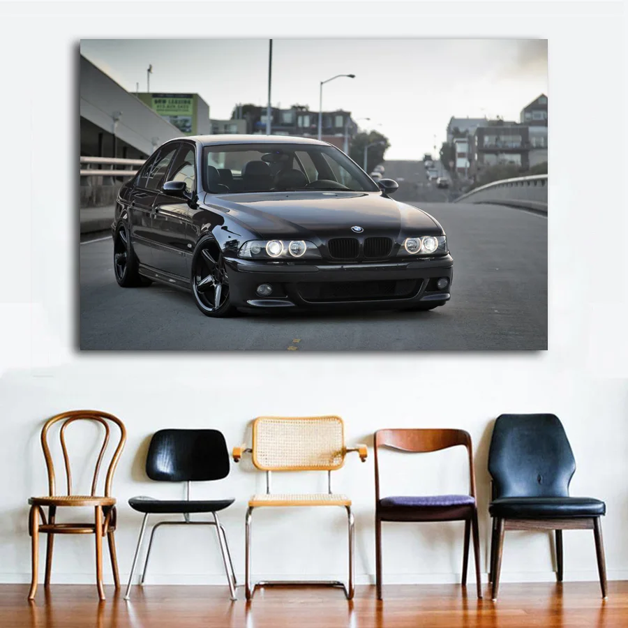 

Black E39 M5 Super Sports Car Posters Wall Art Pictures Decorative Printed Canvas Paintings for Living Room Home Decor