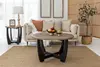 Farmhouse Coffee Table with Crisscross Base, French Country Accent Table for Family, Dinning or Living Room, Modern, Round 6
