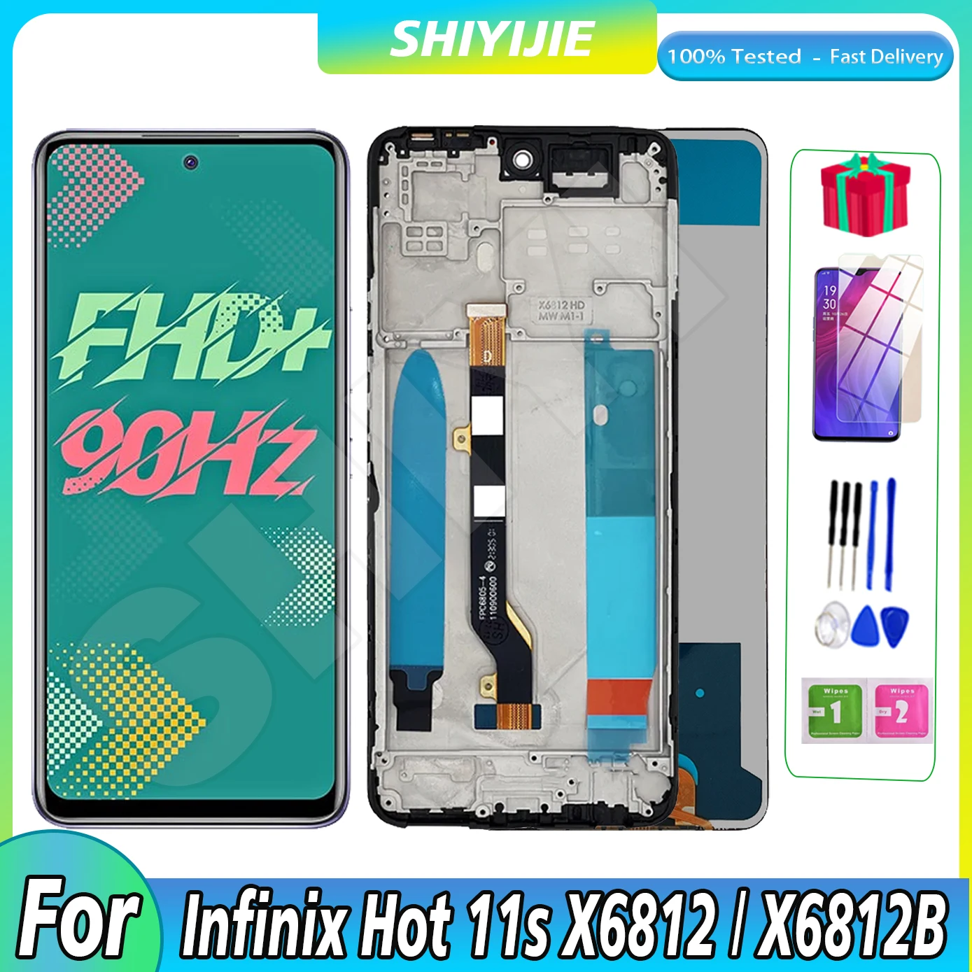 

6.78"Original For Infinix Hot 11s X6812 X6812B Display Touch Screen For Infinix Hot 11s NFC LCD Replacement Assembly Digitizer