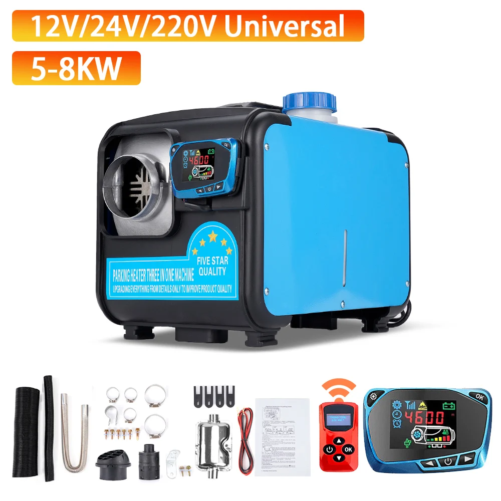 

5KW--8KW Car Diesel Air Heater Air Heater All In One Parking Heater LCD Switch For Cars Bus RV Camper Vans Heating