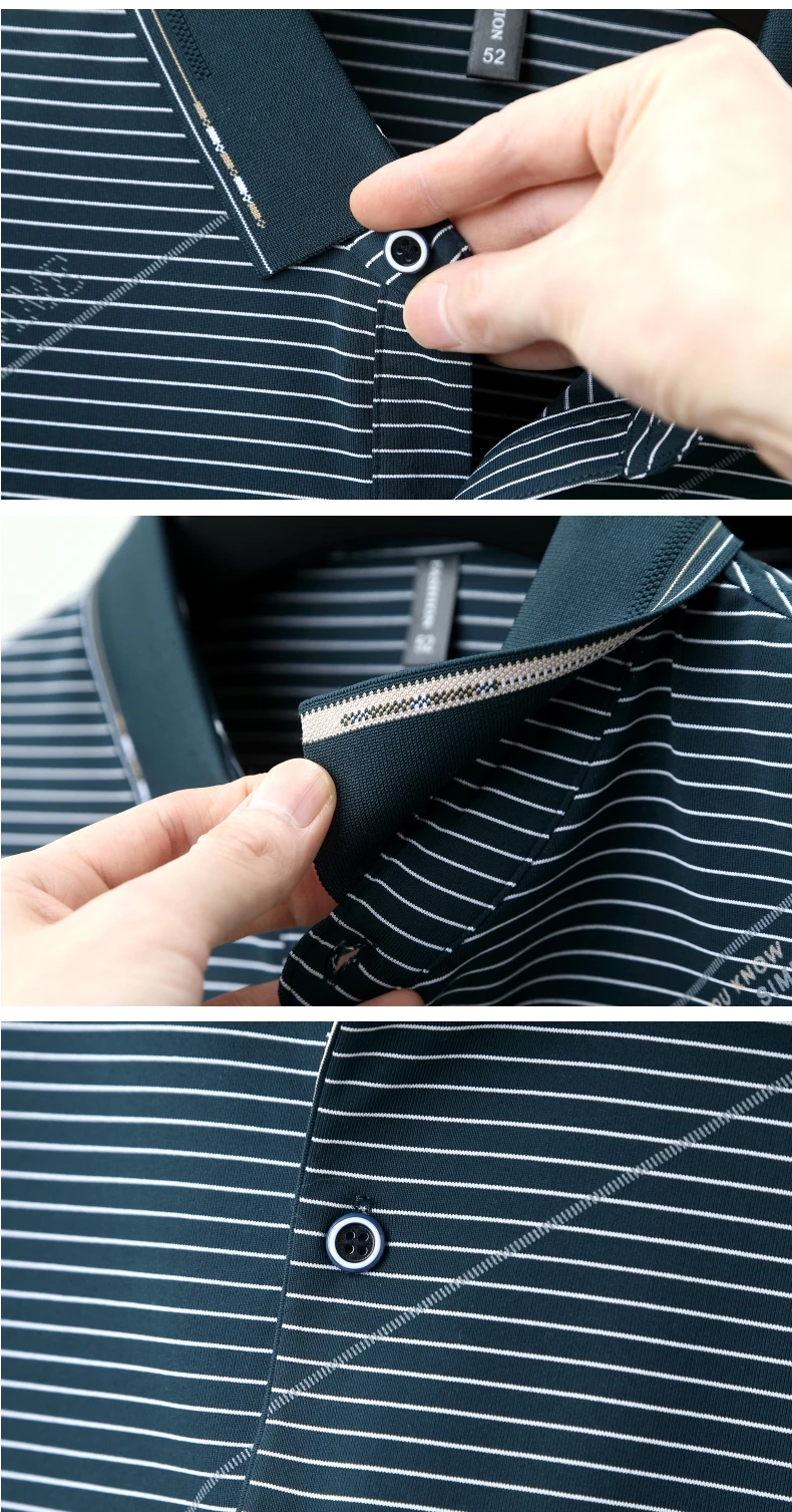 Fashion letter jacquard striped short sleeve polo shirt men's luxury trend brand summer silky breathable new item lapel T-shirt 23 Seddf4bf55fee44acb524be4dcf136993l