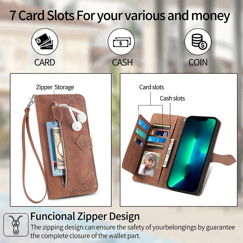 Luxury Leather Wallet Flip Phone Case – Premium Design, Enhanced Protection