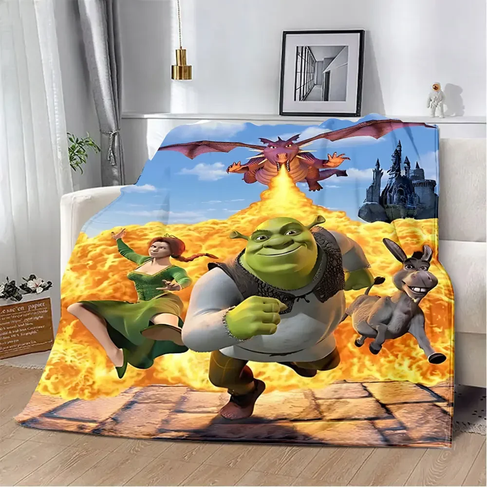 Cartoon Funny S-Shreks Printed Blanket Picnic Blankets Warm Blanket Soft and Comfortable Blanket Home Travel Birthday Gift 3
