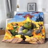 Cartoon Funny S-Shreks Printed Blanket Picnic Blankets Warm Blanket Soft and Comfortable Blanket Home Travel Birthday Gift 3