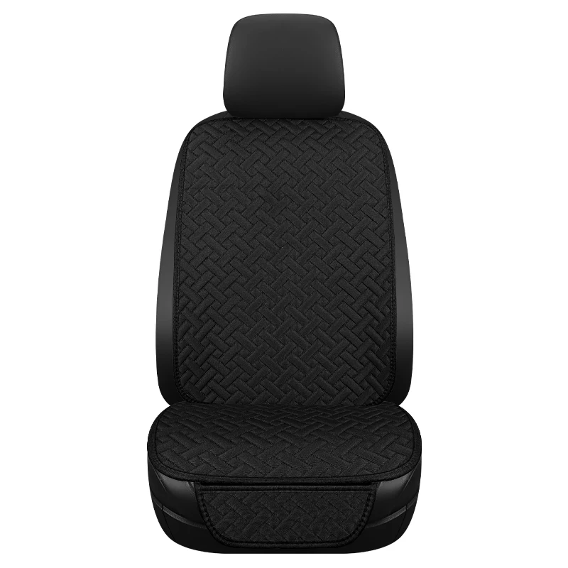 All-Season Universal Linen Car Seat Cushion - Breathable Driver's Seat Cover, Ergonomic Support, Set of 3