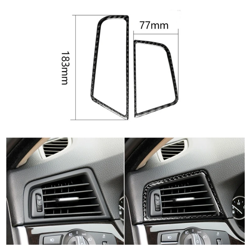 

Наклейка из углеродного волокна для BMW 5 серии F10 2011 2012 2013 2014 2015-2017, автомобильная боковая рамка для воздуховыпускного отверстия, отделка, аксессуары для интерьера автомобиля