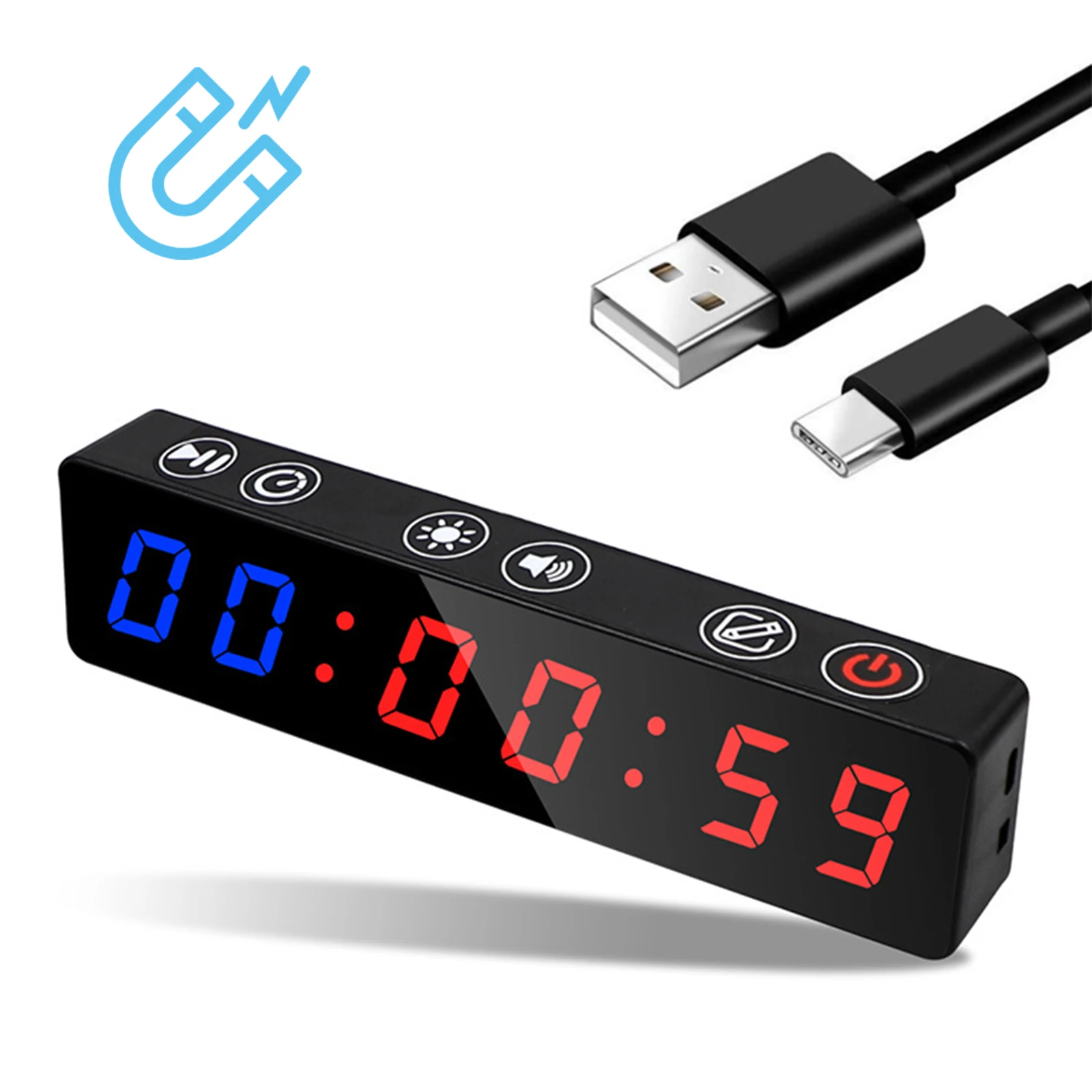 

Anti Vertigo Display Timer Timer Custom Interval Training Fitness Clock Gym Yoga Weight Magnetic Sports Gym Timer