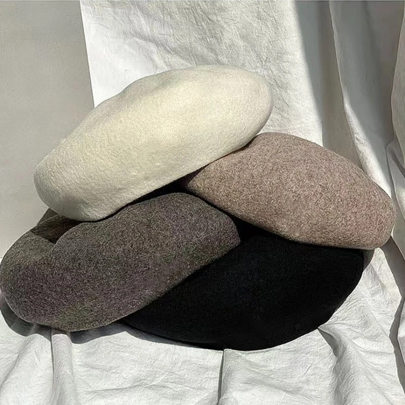 

Берет Saturn в стиле ретро с шерстяной вышивкой универсальная художественная шапка зимняя версия