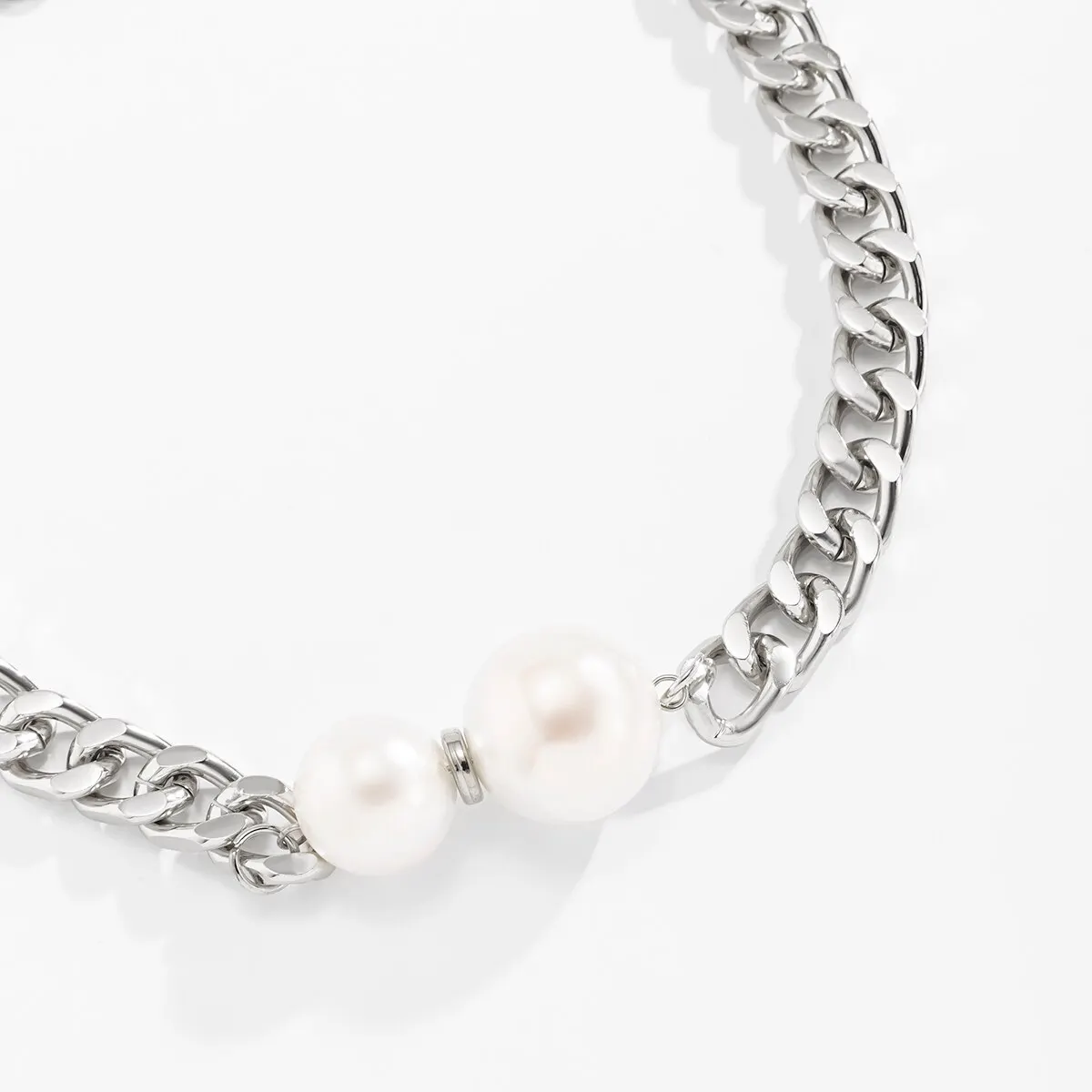 Vintage Punk Cuban Chains Necklaces Women Gothic Imitation-Pearl Pendant Necklace Chokers Fashion Accessories Jewellery