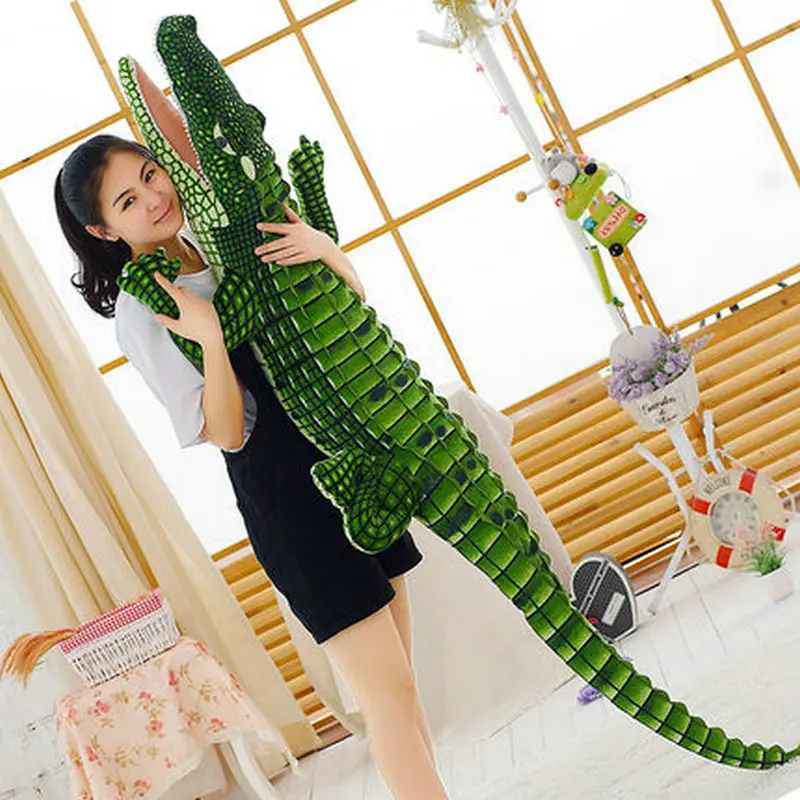 105-195 cm Riesen Simulation Krokodil Puppen Stofftier Echtes Leben Alligator Plüsch Spielzeug Kawaii Kissen Weihnachten Geschenke – Detail 3