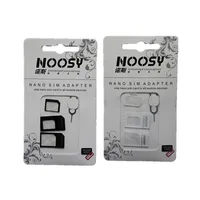 100 Sets 4 in 1 Noosy Nano Sim Card Adapter + Micro Sim Cards Adapter + Standard SIM Card Adapter for IPhone 4
