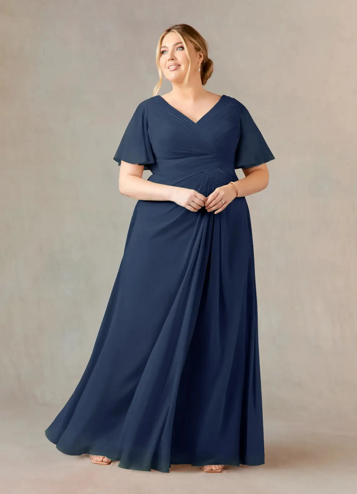 

Lorencia 2023 Elegant Mother of the Bride Groom Dresse Chiffon With Ruffle Short Sleeve Vestido De Festa Para Mae Da Noiva YMD30