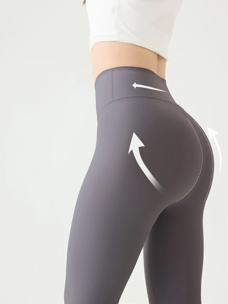 BIVIGAOS Spring Summer High Waist Thin Seamless Sharkskin Leggings Women Micro Pressure Breathable Sexy Tight Sport Yoga Legging