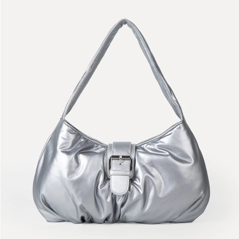 Vintage Soft PU Women's Shoulder Bag Designer Folds Cloud Handbag Female Fashion Simple Solid Underarm Tote Bag Woman Purse 2023