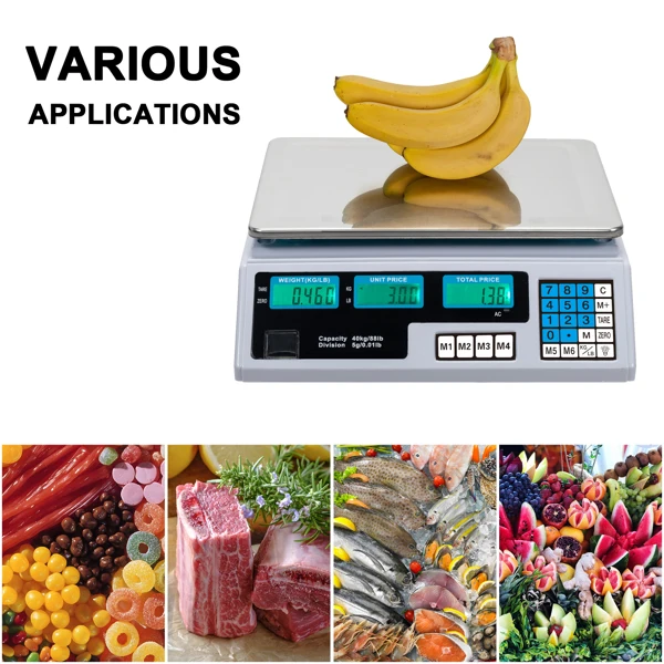  美规 ACS-30 40kg/5g kg/lb可切换 计价秤 白色-15