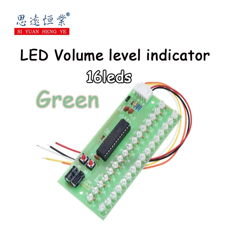 1 Pz Mcu Display Regolabile Modello Led Vu Meter Indicatore Di Livello Amplificatore Audio 16 Led Dual Channel Green Lamp Light Dc 8V A 1