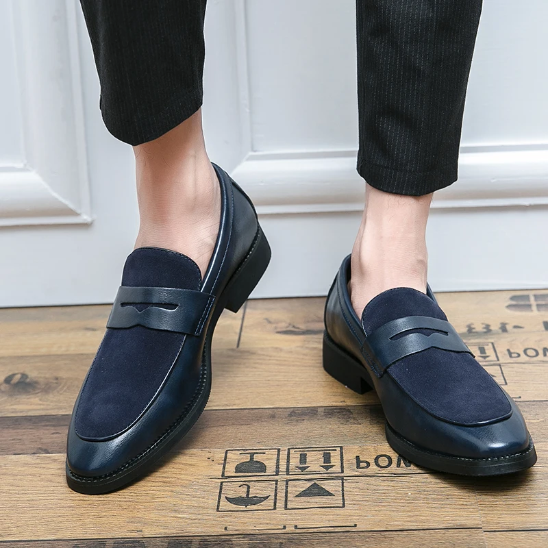 Mens Leather Designer Brand Casual Classic for Men Smile Breathable Office Loafers Formal Business Footwear Dress Shoes Flats 48 3