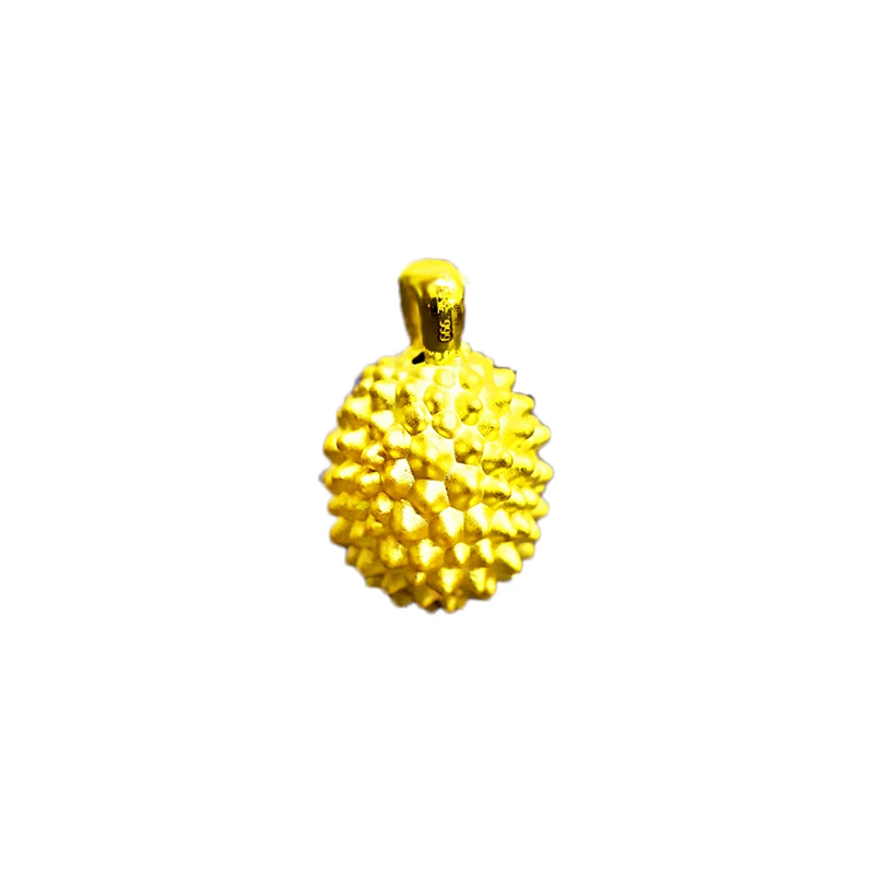 Nuovo Ciondolo In Oro Giallo 24 Carati 999 Ciondolo Collana In Oro 3D Durian 1.2G 1 Pz