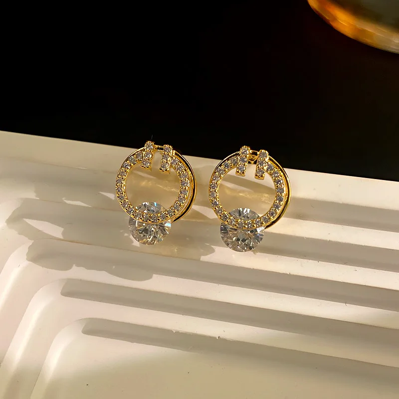 Earrings None Fashion E5293 Metal Women Copper Stud Earrings