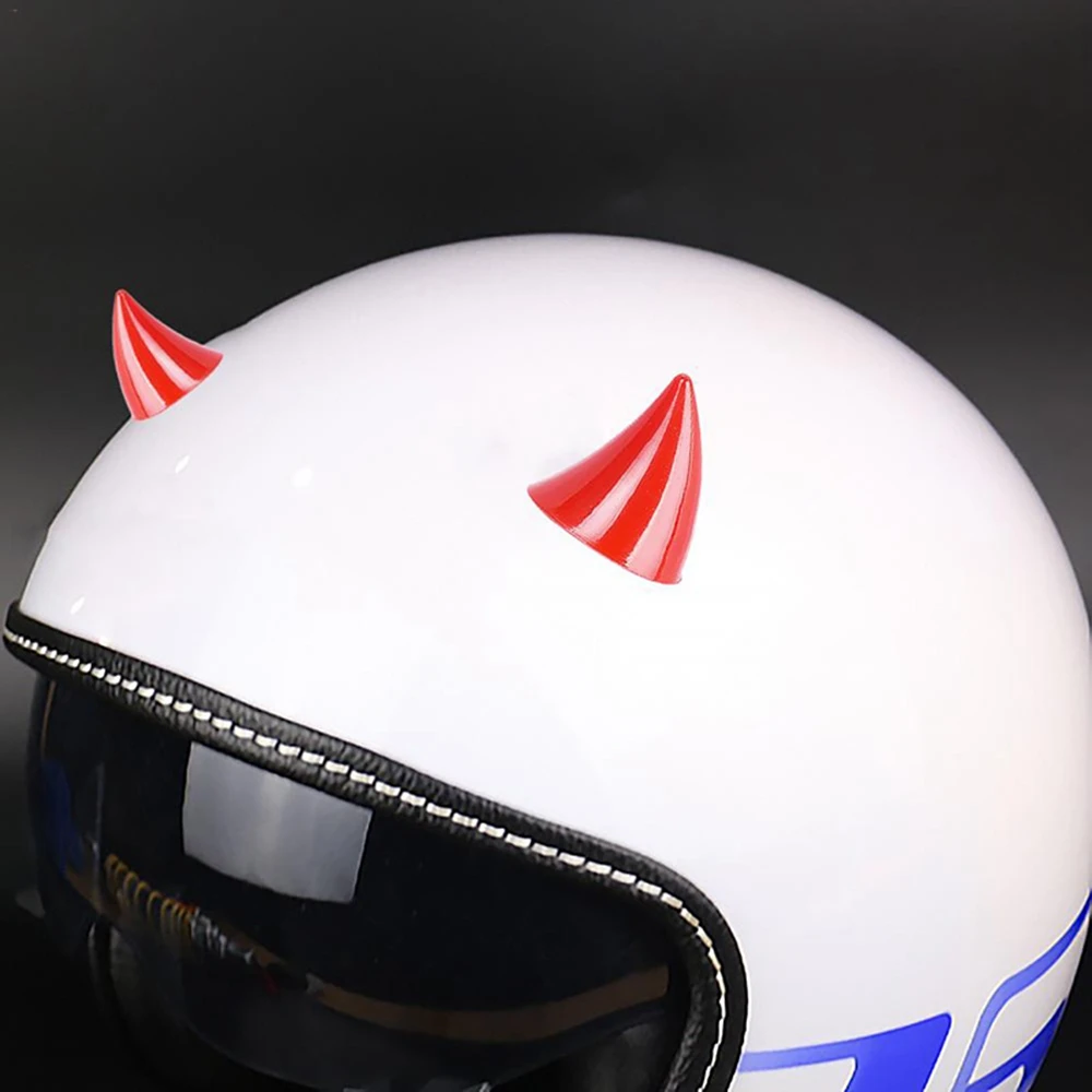 

Motorcycle Helmet Corner Horn Decoration Accessories Resilient Suction Cup Soft Horn Decoration Headwear, Red