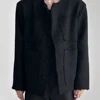 Mens Solid Color High-End Jacket Autumn And Winter New Style Raw Edge Design Collarless Loose Top Korean Style Trendy Jacket 2