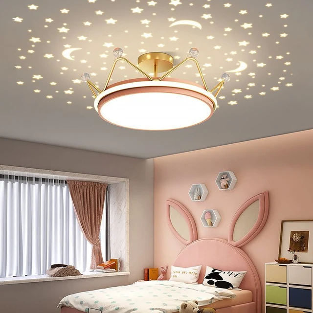 Acrylic Star Moon Ceiling Light Fixture Kids Room Lamp LED Baby Bedroom  Light