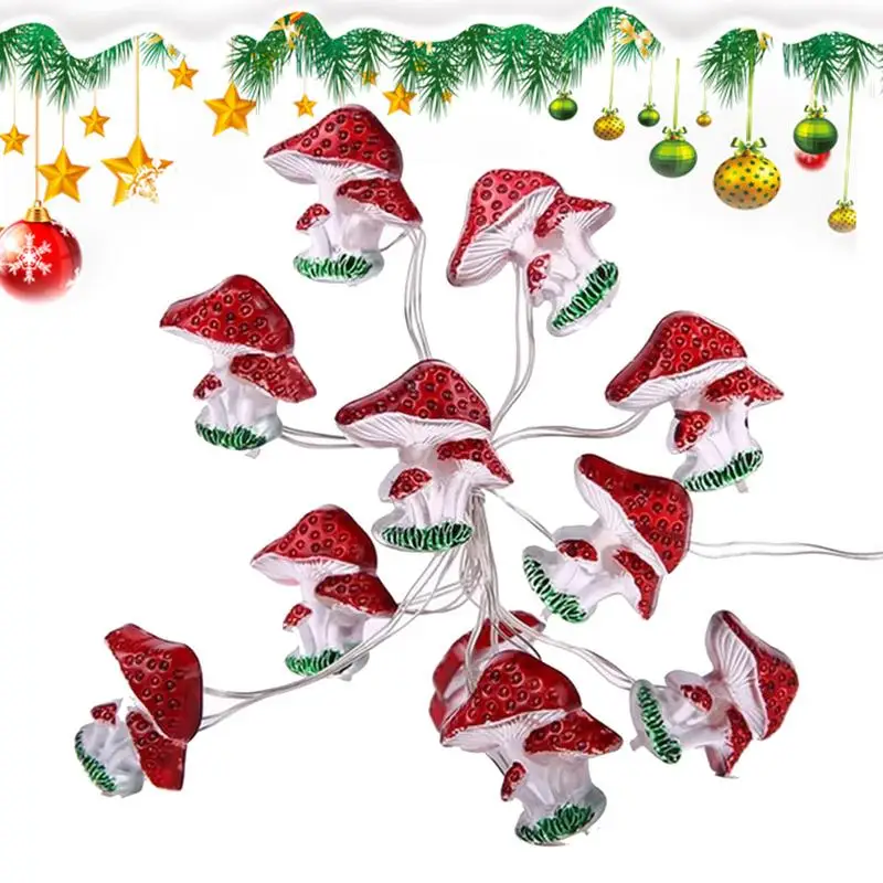 

Indoor Mushroom Lights String Realistic Mushroom LED String Lights Energy Saving Outdoor Lighting Products For Living Room Court